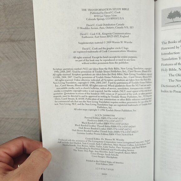 Warren Wiersbe NLT Transformation Study Bible Hardcover - Picture 2 of 9